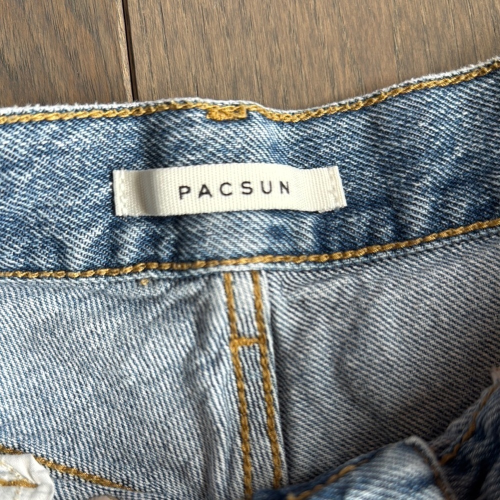 PacSun Blue Straight-Leg Distressed Jeans Sz 28 - Picture 2 of 7